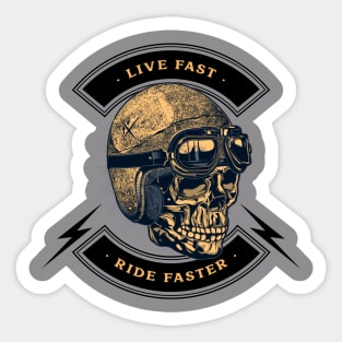 Live Fast Ride Faster - Biker Sticker